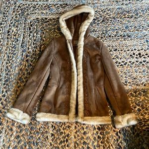 Croft & Barrow Suede & faux fur Coat